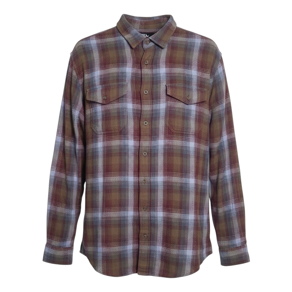 Eddie Bauer Heavyweight Plaid Cotton Flannel Large Tall Grunge Gorpcore Fall